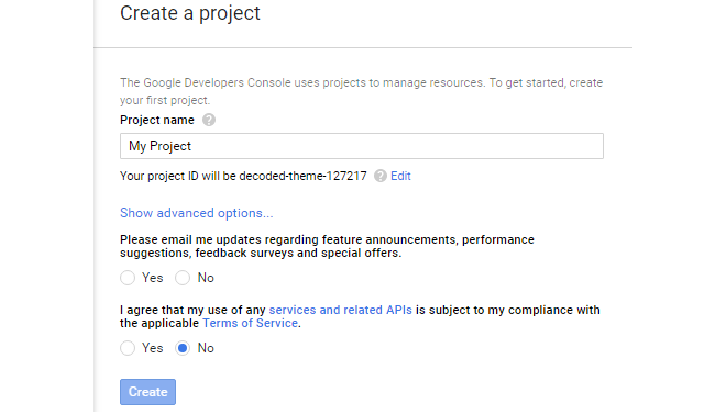 create google project