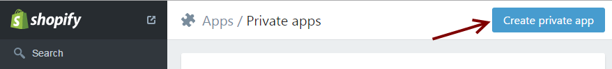 create shopify private app