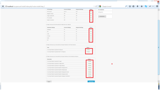 opencart installation step 2