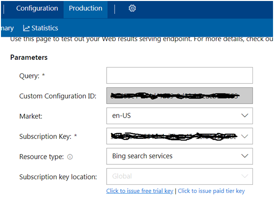 production bing keys