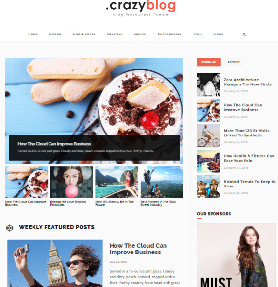 crazyblog wordpress theme