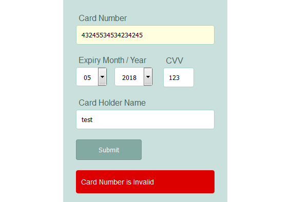 validate credit card number