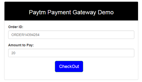 payment gateway html form