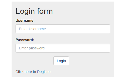 login form