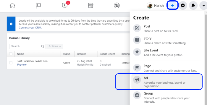 create facebook ad campaign