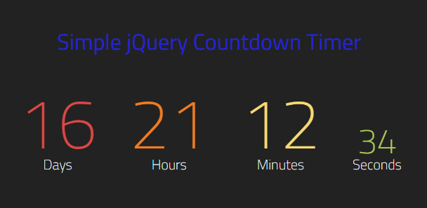 tienda de comestibles Tía búnker jQuery Countdown Timer with Seconds – PHP Programming Blog | CodeFixUp.com