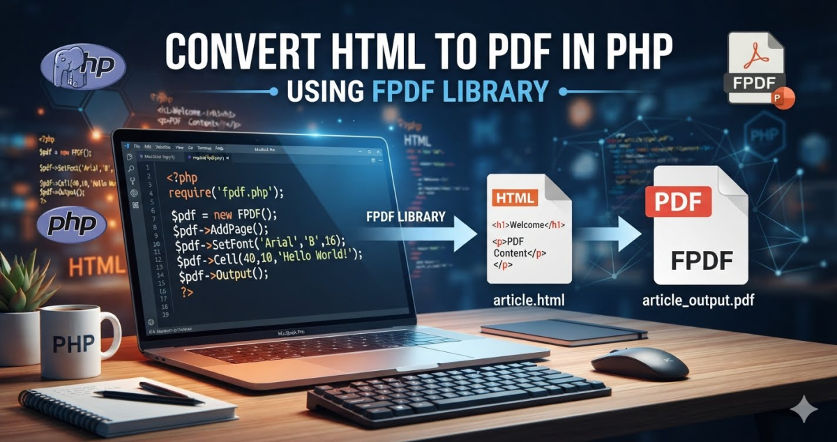 Convert HTML to PDF in PHP Using FPDF