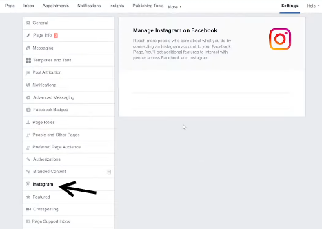 facebook business page connect with instagram