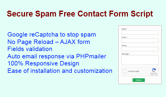 Secure Spam Free Contact Form